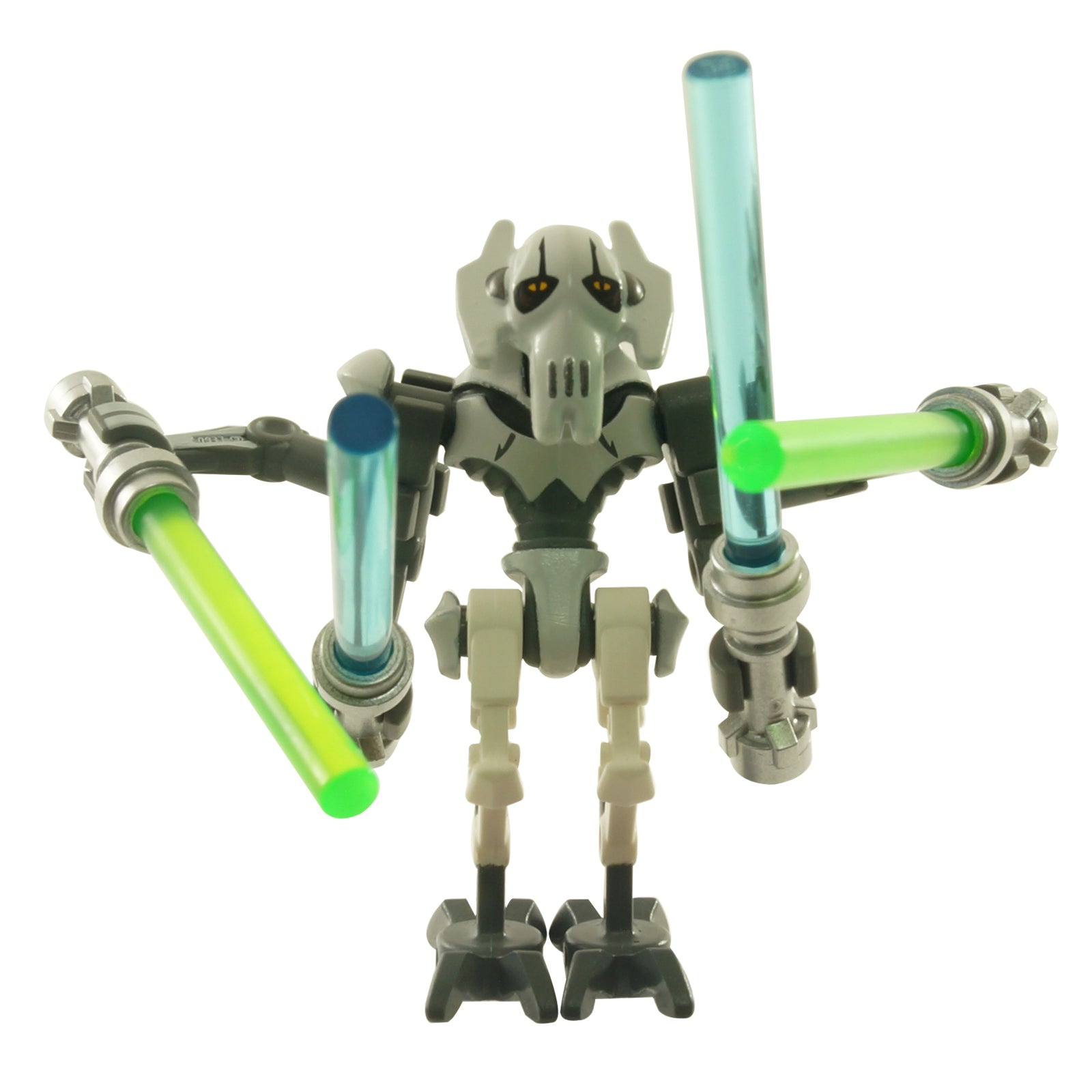 LEGO General Grievous minifigure sw0515 with printed white armor and multi-limb body with weapon