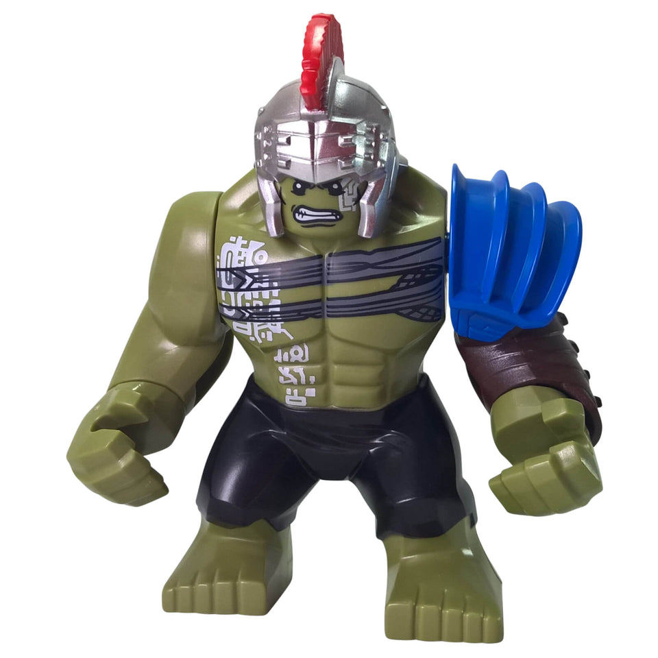 LEGO® Gladiator Hulk bigfig (sh413) with helmet, shoulder armor, and printed torso – from set 76088 Thor vs. Hulk: Arena Clash