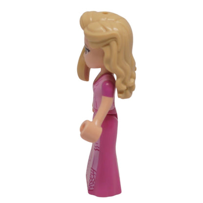 Glinda mini doll dark pink floral dress side view blonde hair Wicked character figure
