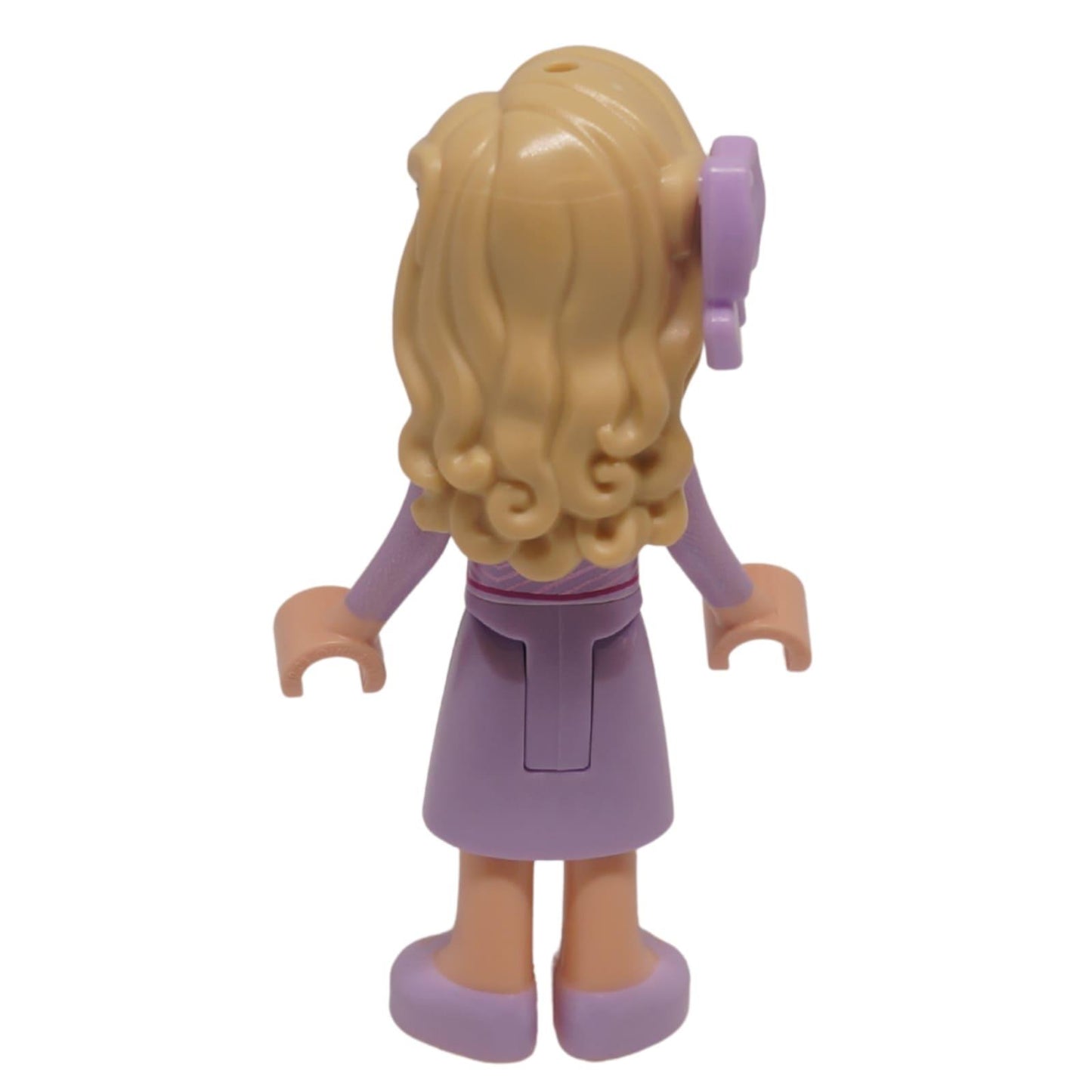 Glinda Mini-Puppe, lavendelfarbenes Kleid, hintere schräge blonde Haarschleife, Schuhe
