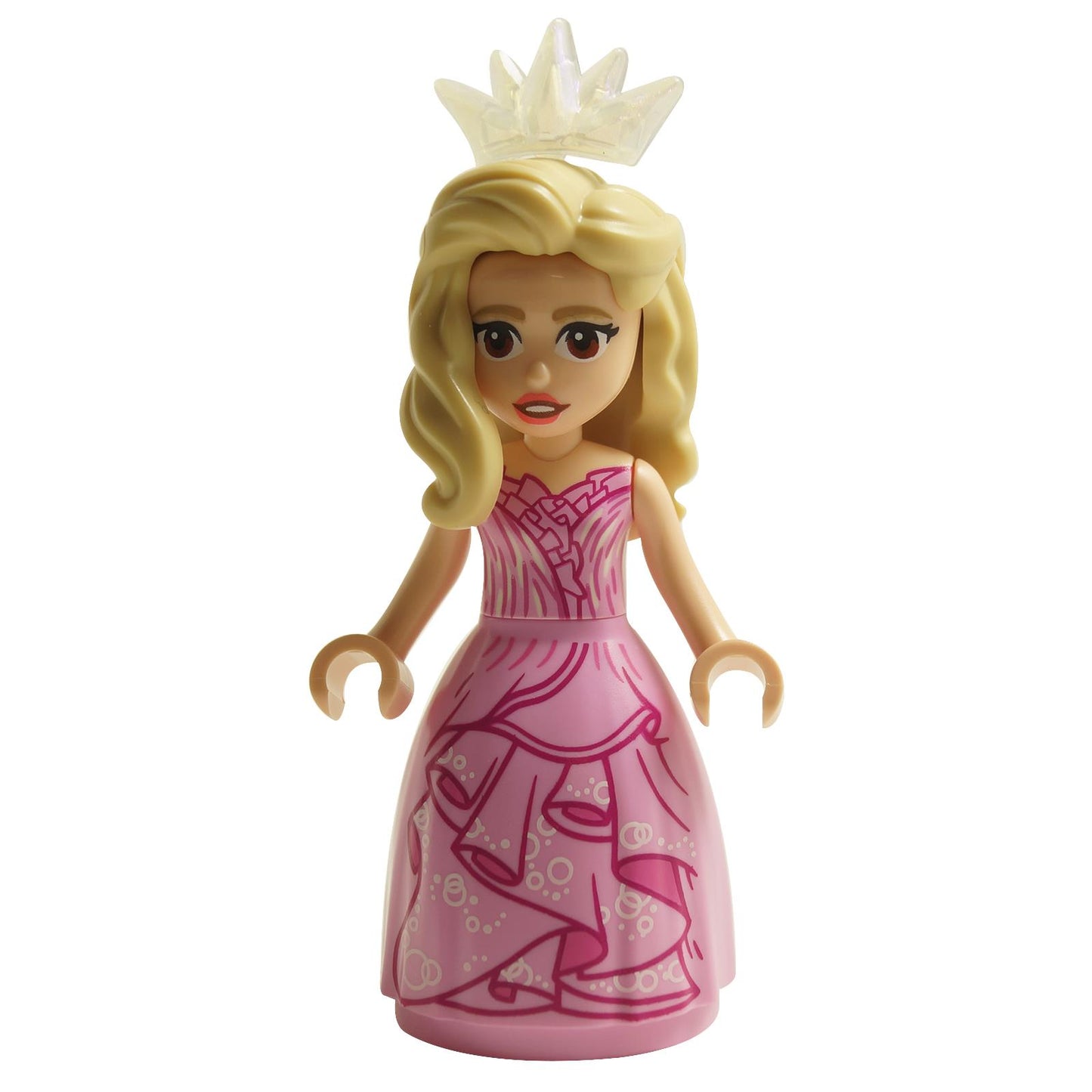 Mini muñeca Glinda (wck009) en vestido rosa con motivos de estrellas — Bienvenido a la Ciudad Esmeralda 75684. Sin bastón.
