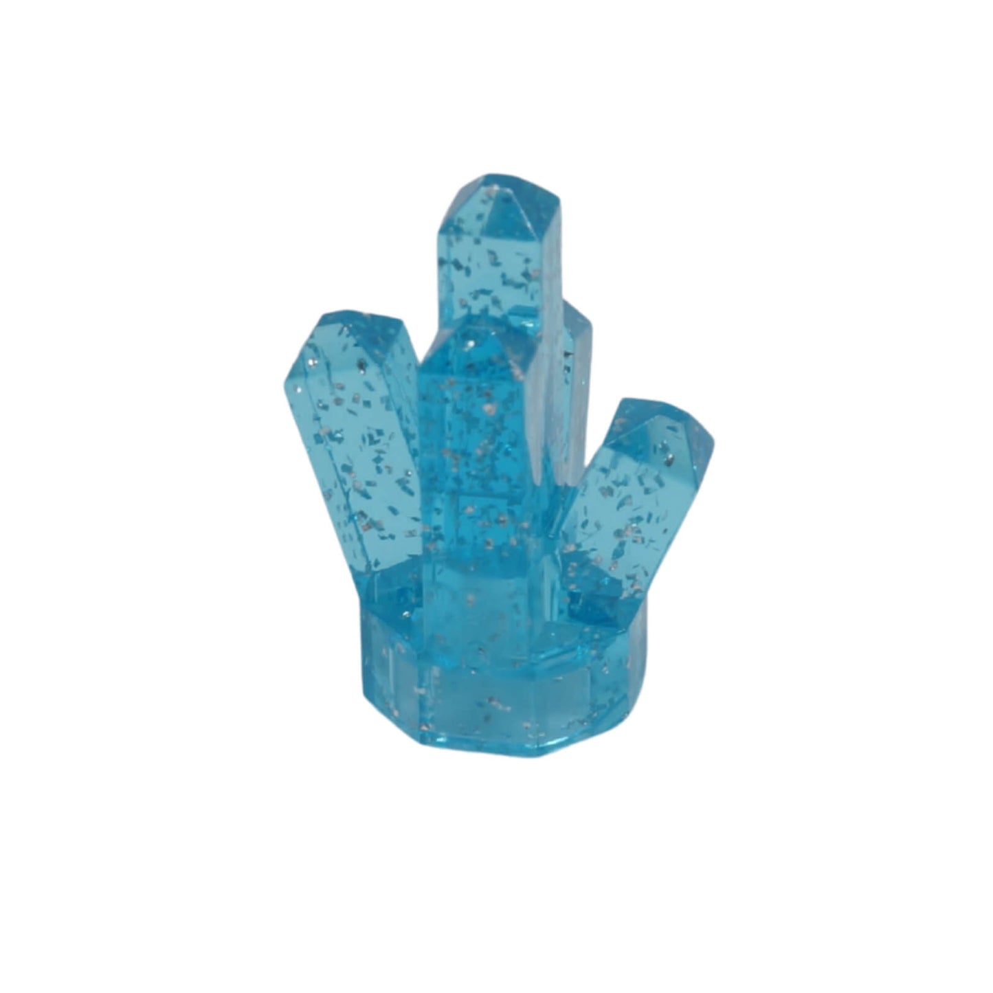  LEGO® glitter trans-light blue Rock 1 × 1 Crystal 5 Point elements shown from various angles
