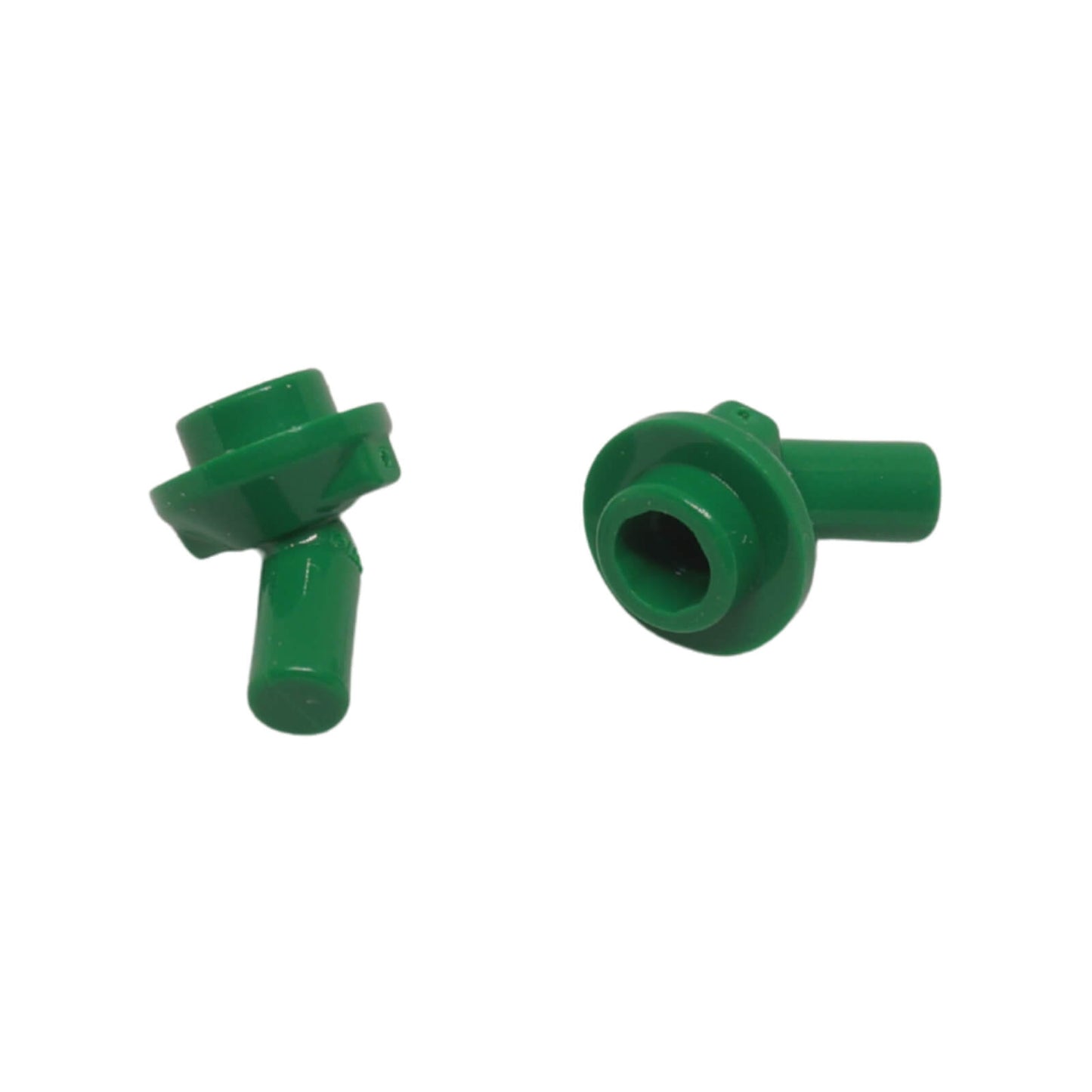 Green bar 1L with angled hollow stud for clip connections, small mounts, and compact build attachments
