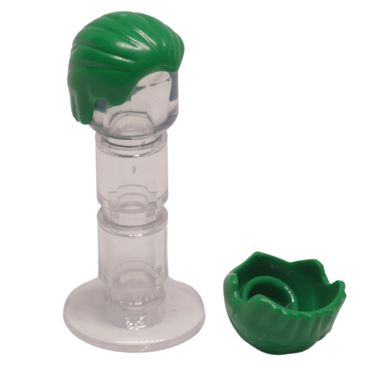 green hair combed front to rear 92081 minifigure hairstyle piece accessory
