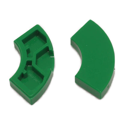 Green Tile round corner 2 x 2 macaroni for curved edges, smooth corners, and clean LEGO® builds
