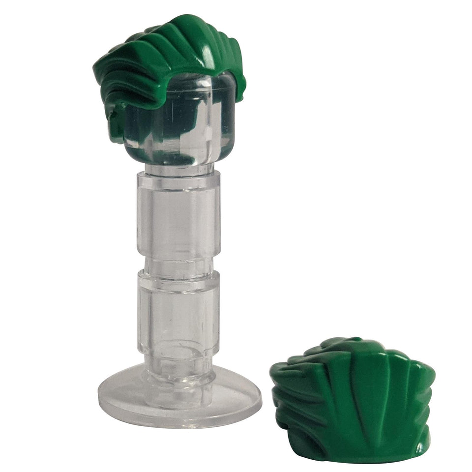 LEGO® minifigure hair swept back with widow's peak style part 64798 green