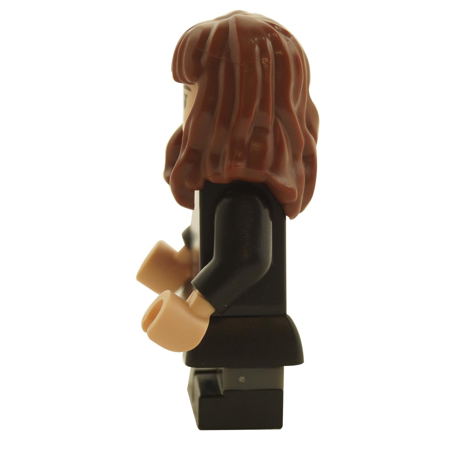 Side view of LEGO® Harry Potter Hermione Granger minifigure wearing a Hogwarts robe
