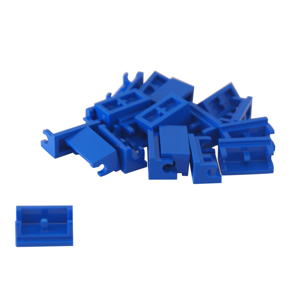 Blue hinge brick 1 x 2 base part 3937 for articulated builds and movable structures