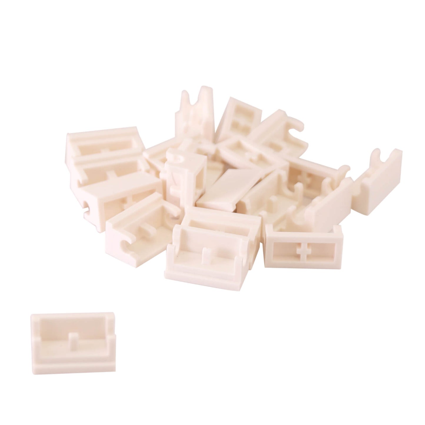 White hinge brick 1 x 2 base part 3937 for articulated builds and movable structures