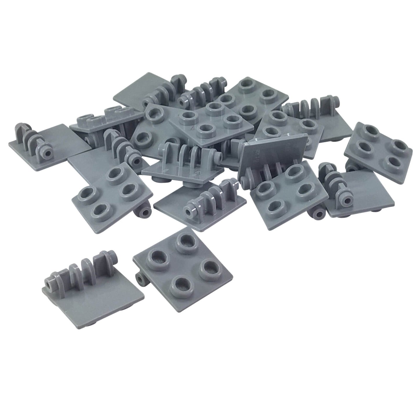 Light bluish gray hinge brick 2x2 with thin top plate, jointed building element used for folding sections and angled connections
