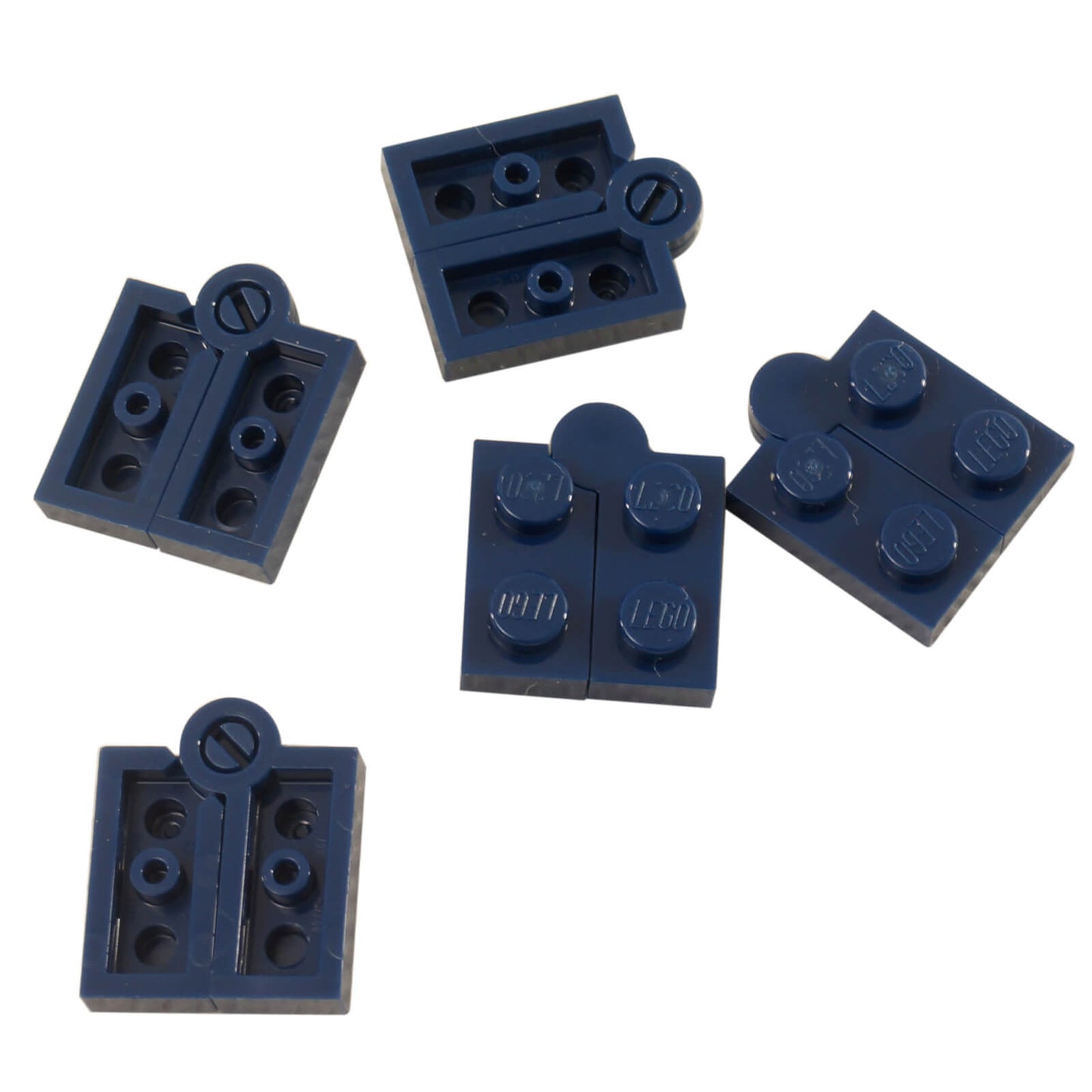 LEGO® hinge plate 1 x 4 swivel assembly 2429c01 in dark blue including hinge components 2429 and 2430
