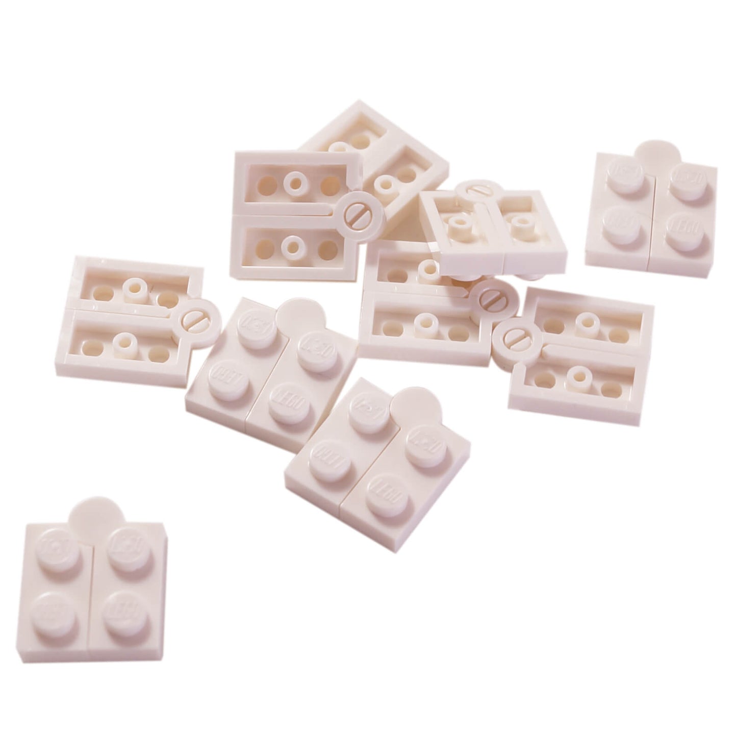 LEGO® hinge plate 1 x 4 swivel assembly 2429c01 in white including hinge components 2429 and 2430

