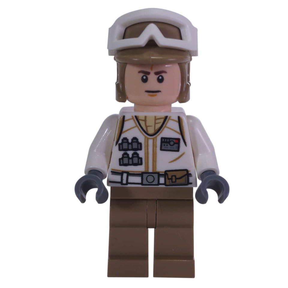 LEGO® Star Wars™ Hoth Rebel Trooper sw1015 with white uniform, dark tan legs and frown
