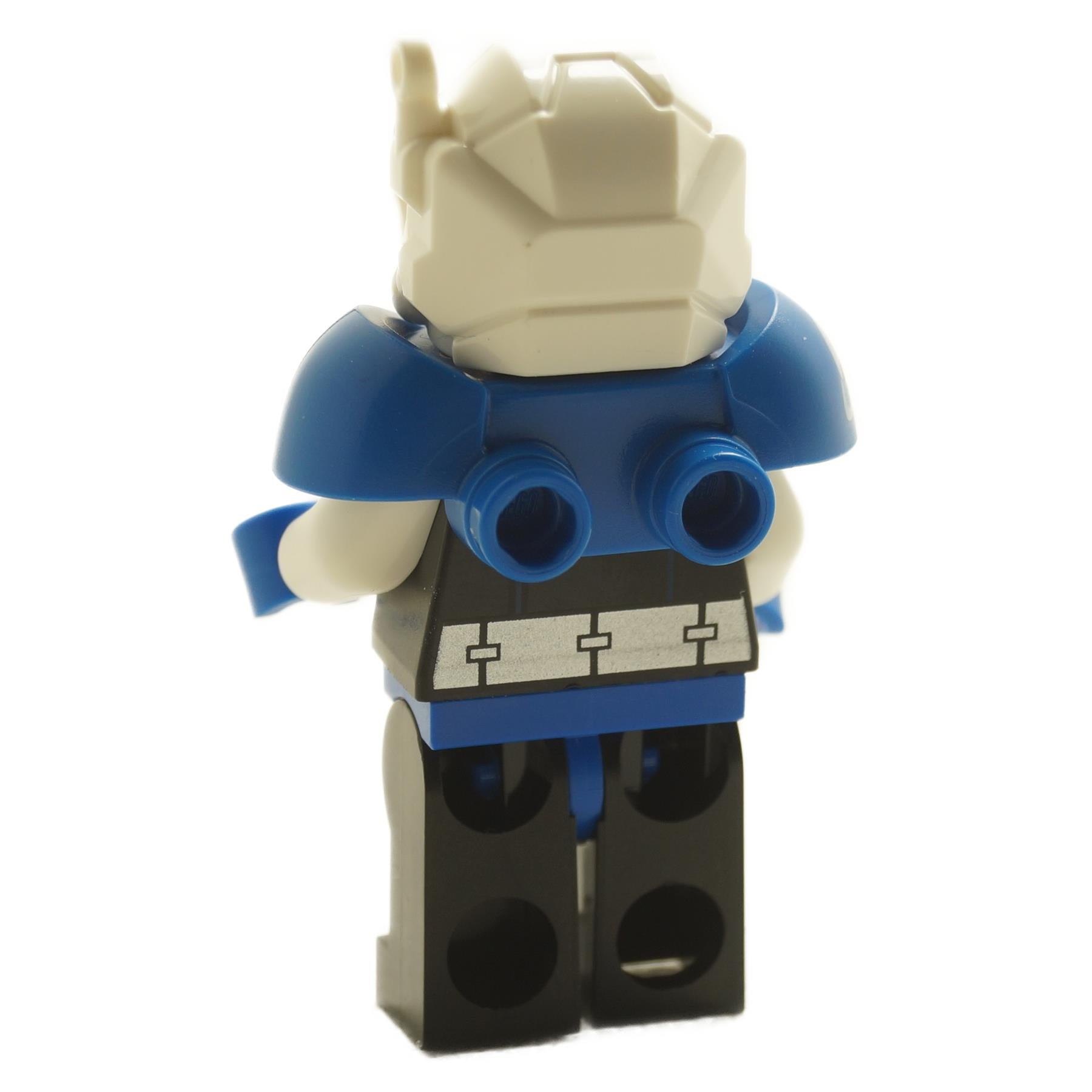 Back view of LEGO® Ice Planet Explorer minifigure col444 with blue armor and white exploration helmet from Collectible Minifigures Series 26