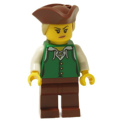 Robin Loot minifigure with brown hat, green vest, brown legs and slight smirk expression
