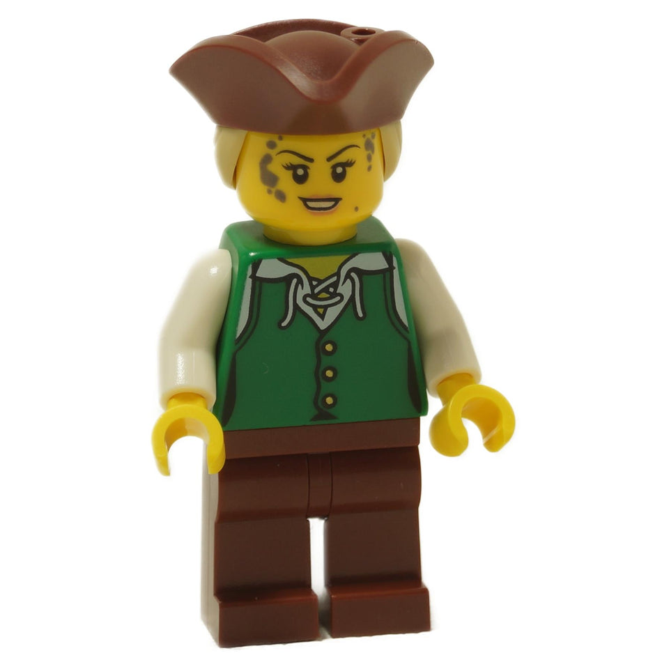 Robin Loot minifigure with brown hat, green vest, brown legs and confident smile expression
