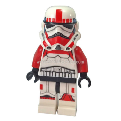 LEGO Imperial Shock Trooper sw0692 minifigure in red and white armor.