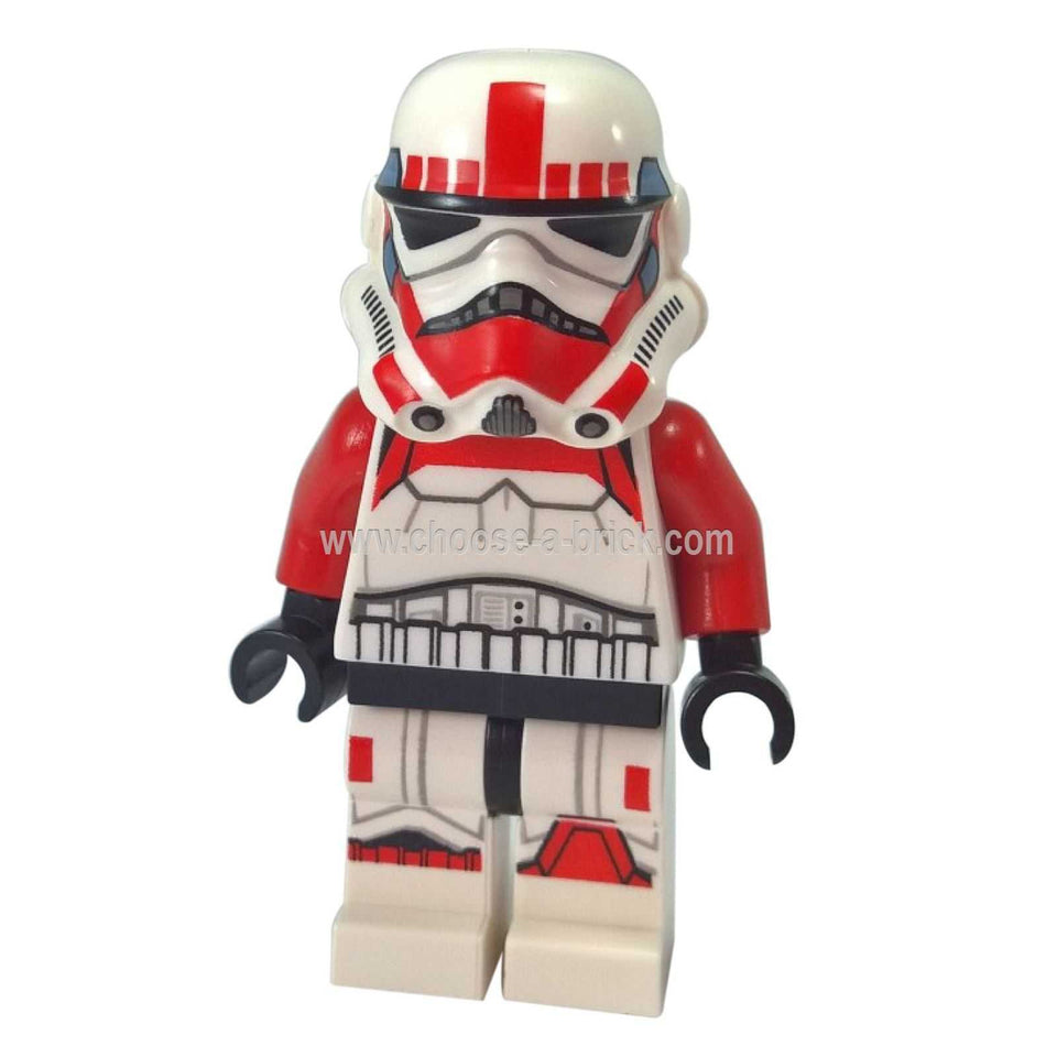 LEGO Imperial Shock Trooper sw0692 minifigure in red and white armor.