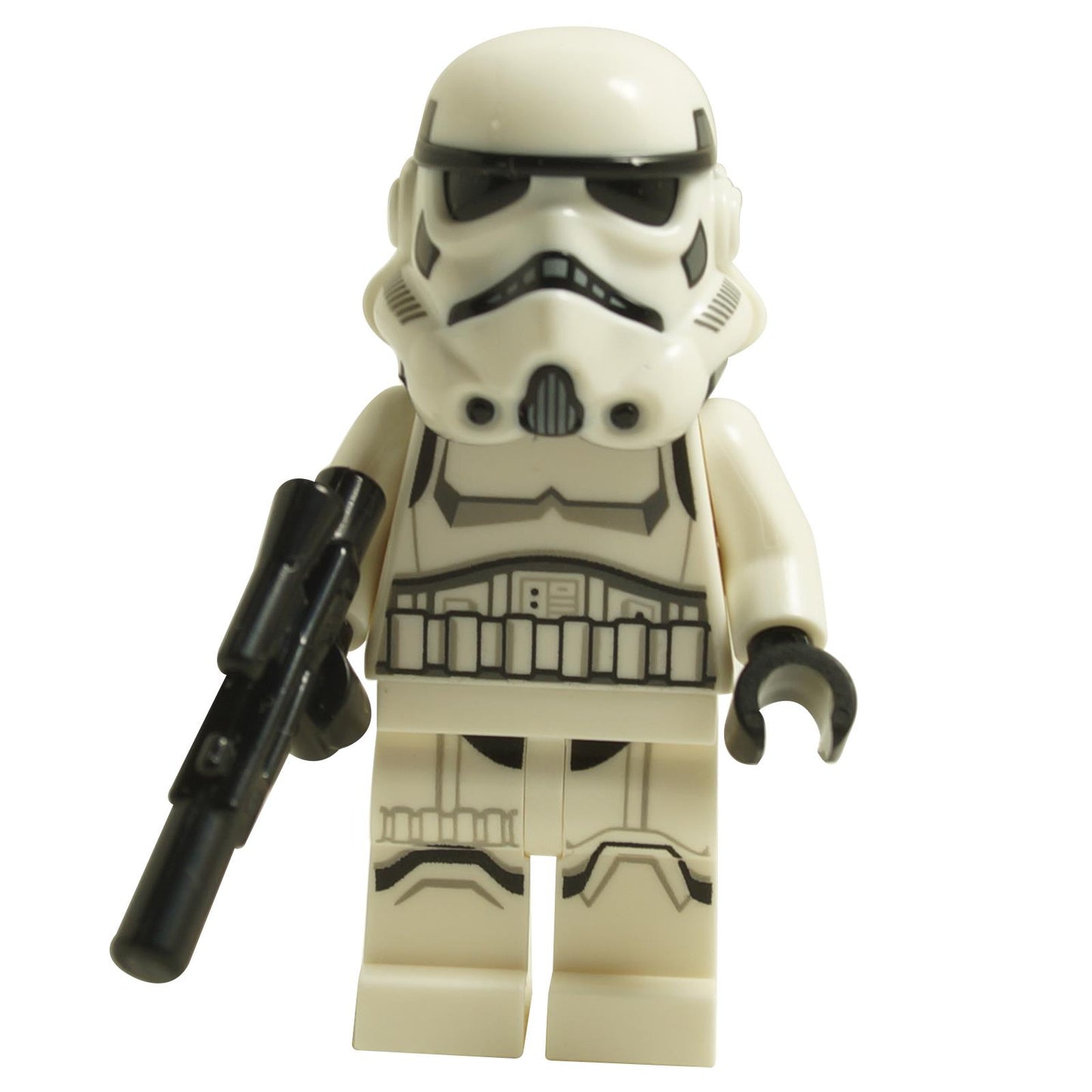 LEGO® Imperial Stormtrooper female minifigure sw1326 holding a black blaster with white stormtrooper armor and helmet
