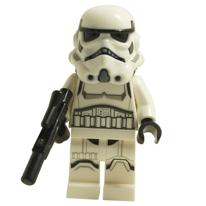 LEGO® Imperial Stormtrooper female minifigure sw1326 holding a black blaster with white stormtrooper armor and helmet
