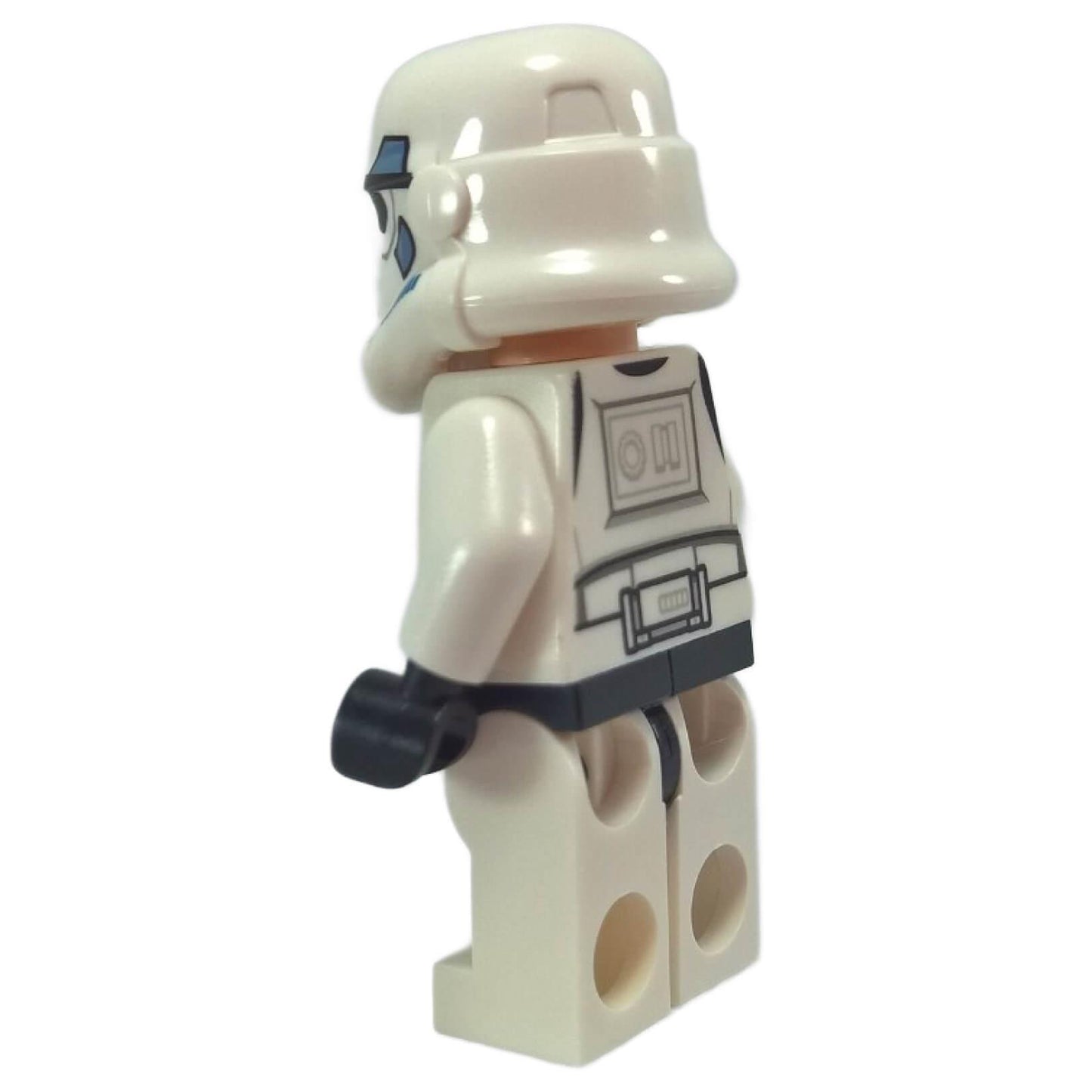 LEGO® Star Wars Imperial Stormtrooper minifigure sw0585 side back view with white helmet and printed back panel detail close-up