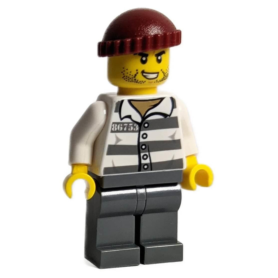 LEGO Jail Prisoner 86753 minifigure cty1159 with red cap and striped shirt