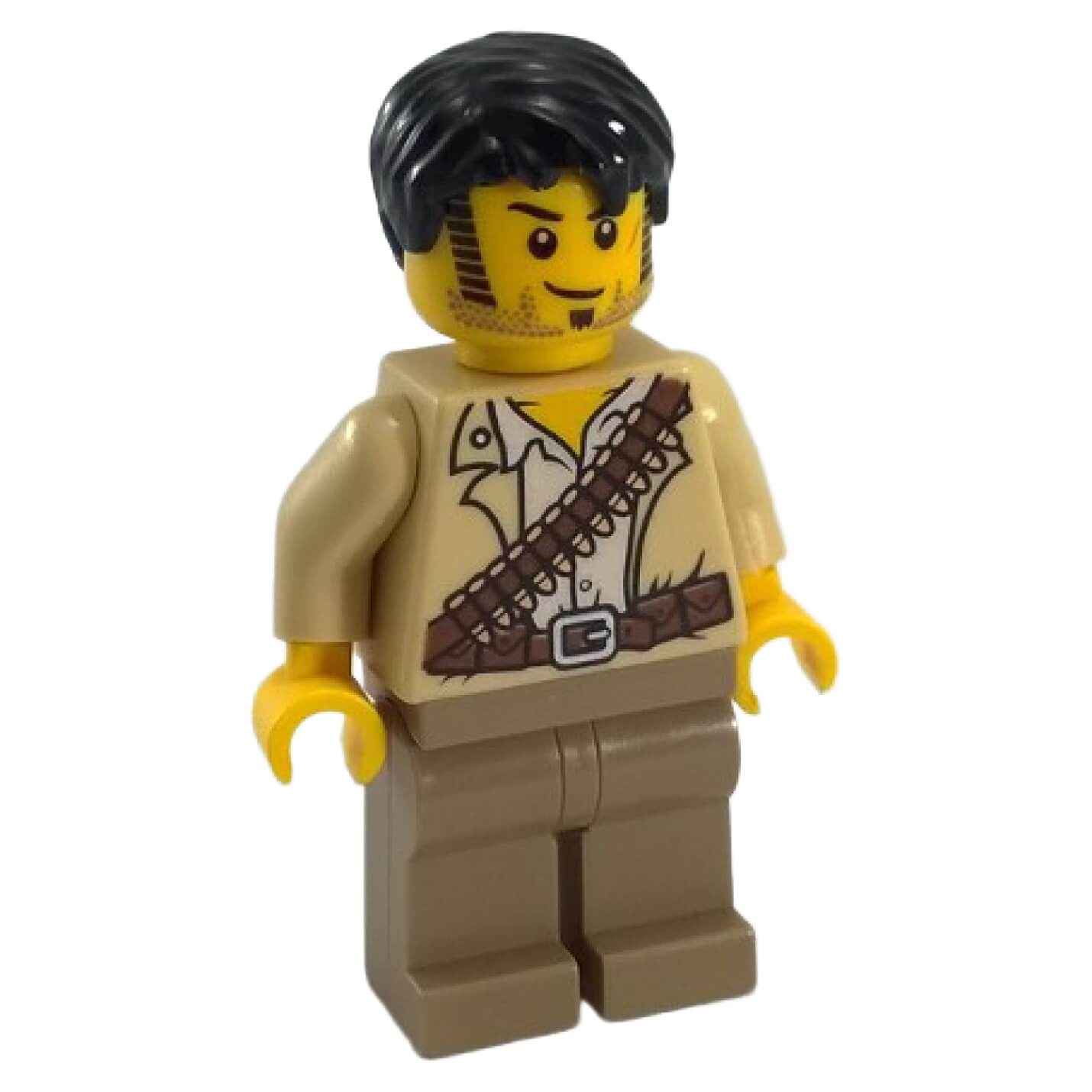 LEGO® Jake Raines pha009 minifigure with tan explorer shirt and brown bandolier from Pharaoh's Quest