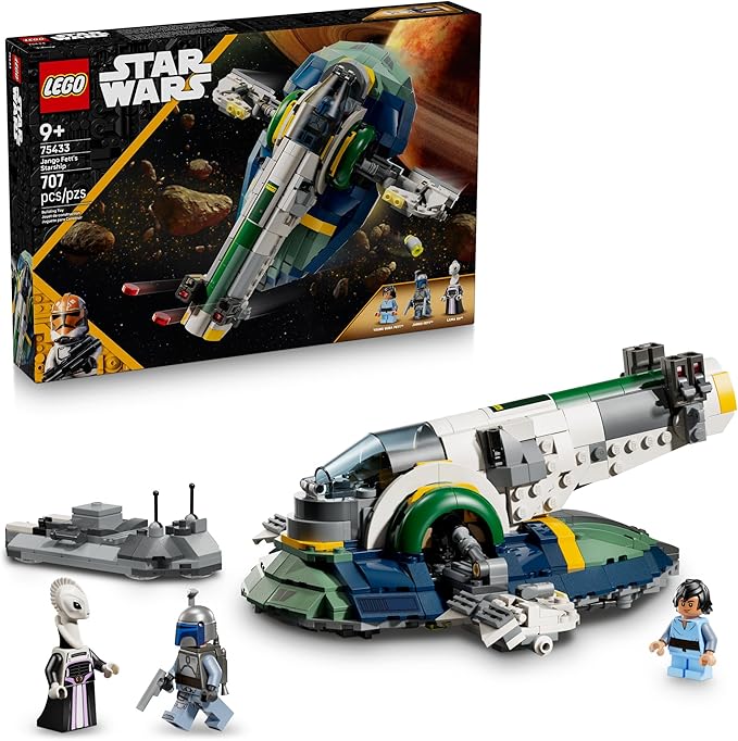 LEGO Jango Fett Starship 75433 with rotating wings and minifigures
