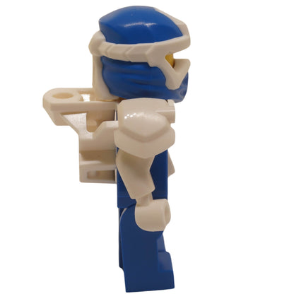 LEGO® NINJAGO® Jay Digi Jay minifigure side view with blue hood and shoulder armor Season 12