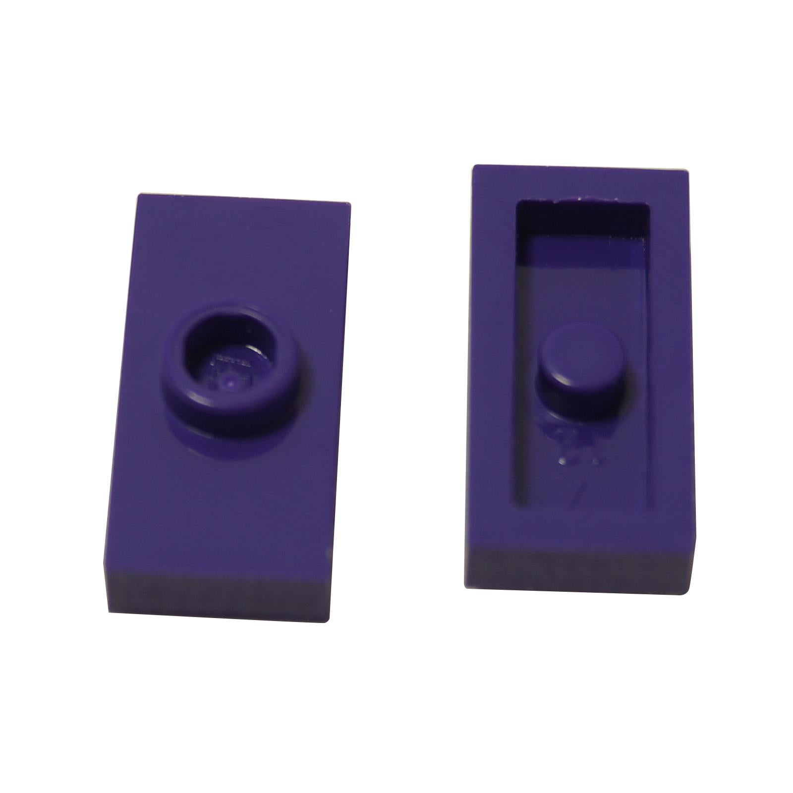 Dark purple modified jumper plate 1x2 with single center stud no groove
