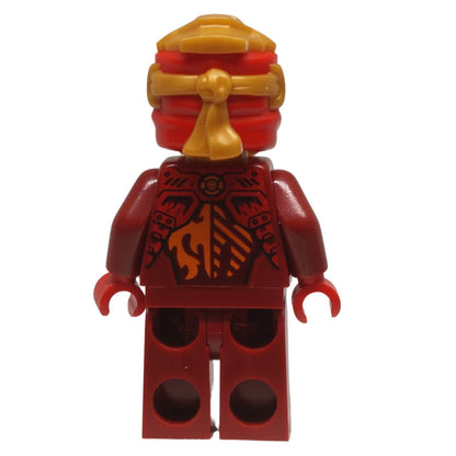 LEGO® Kai Dragons Rising minifigure njo0925 with red tunic and pearl gold head wrap, back profile