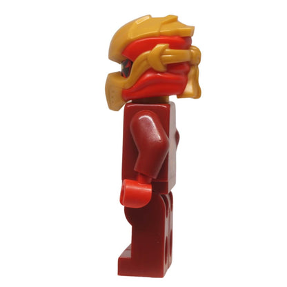 LEGO® Kai Dragons Rising minifigure njo0925 with red tunic and pearl gold head wrap, side profile