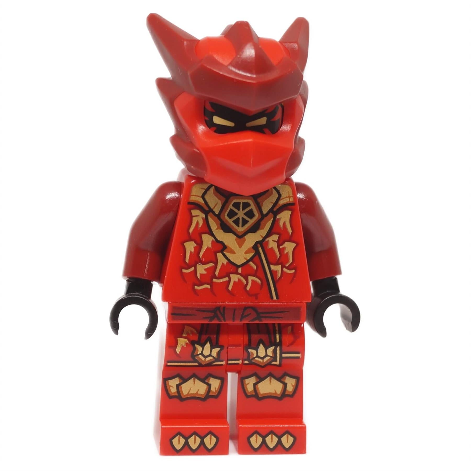 LEGO® NINJAGO® Kai minifigure front view showing red armor and dragon mask