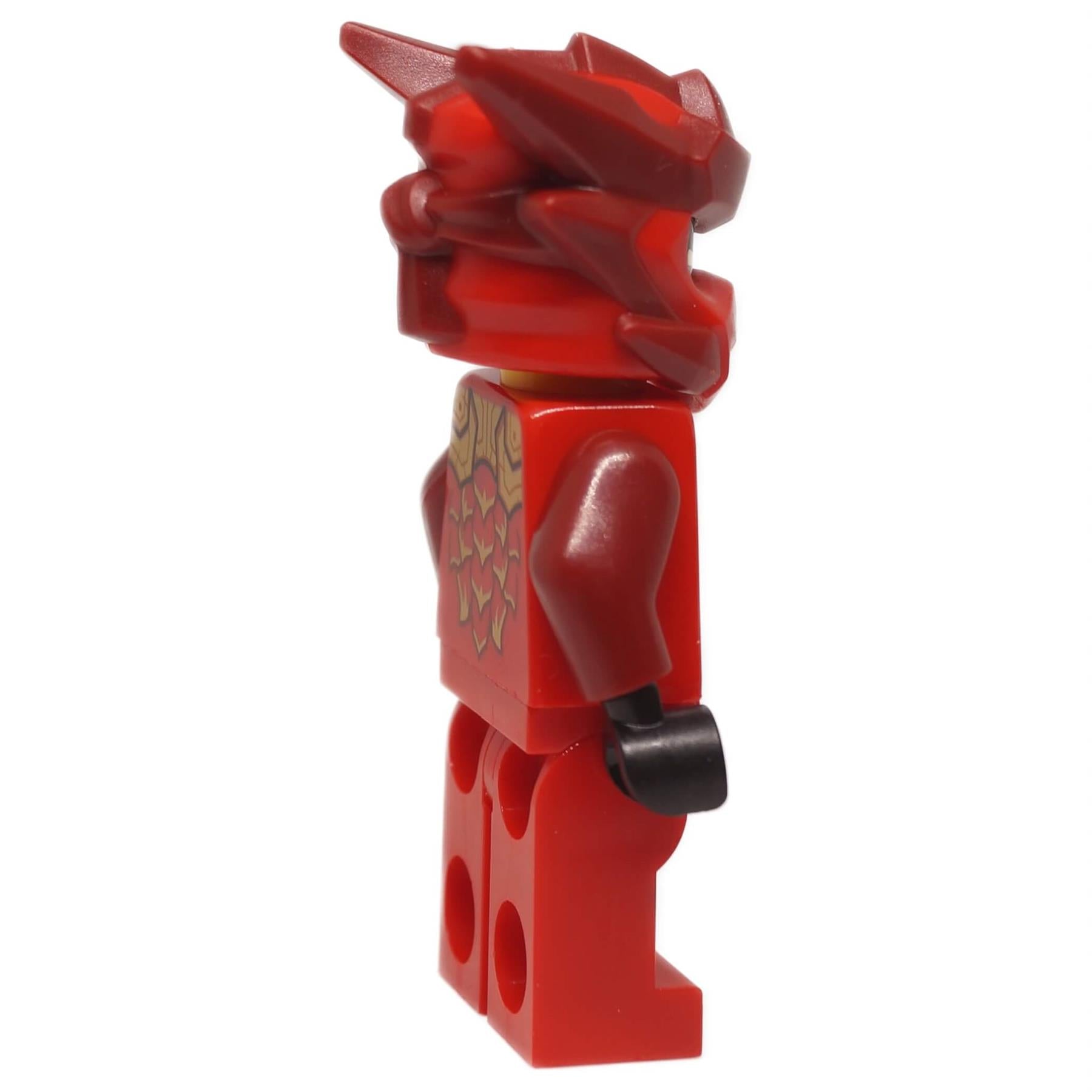 LEGO® NINJAGO® Kai minifigure left side view with red dragon mask helmet