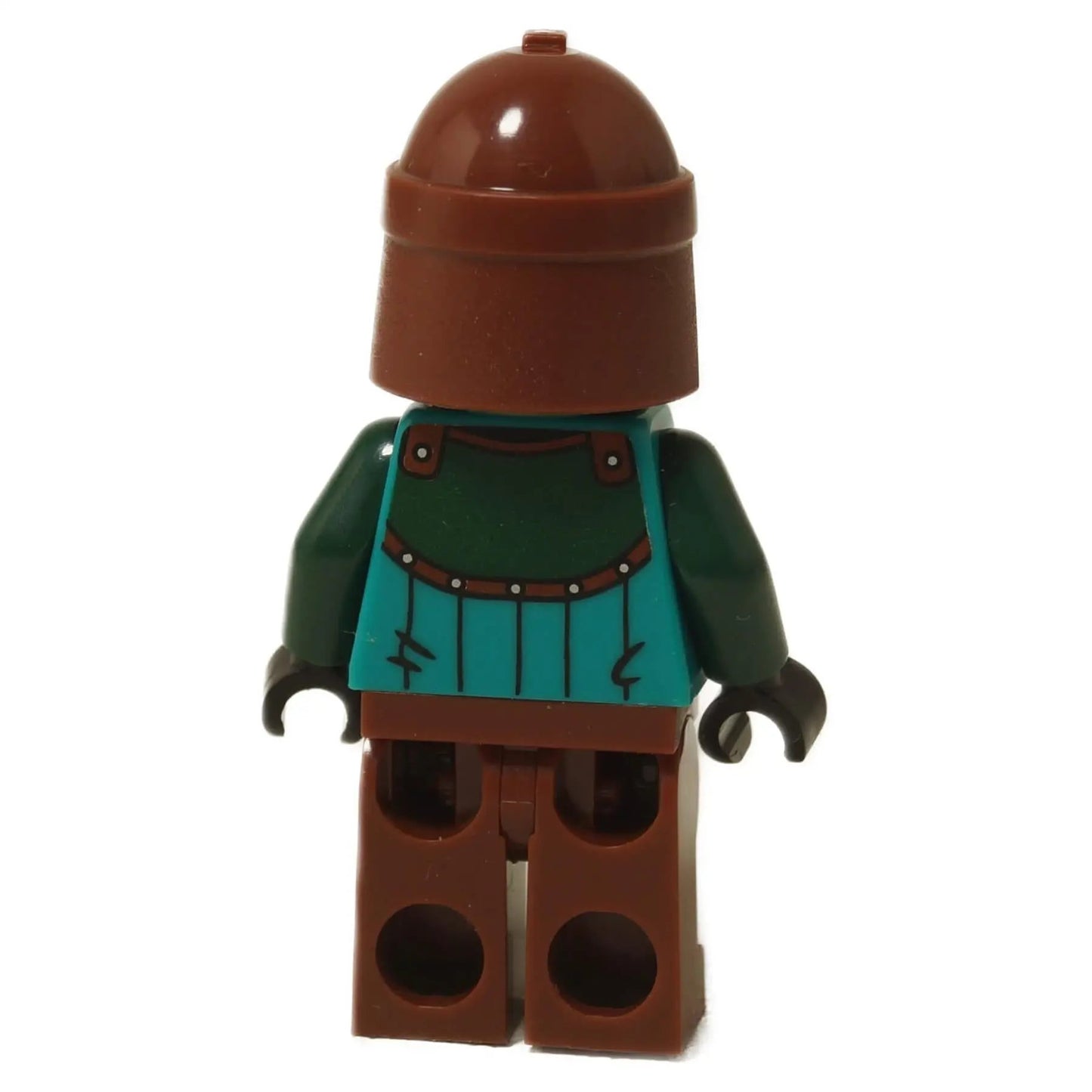 LEGO Kraken Warrior female minifigure idea234 with reddish brown helmet, back view