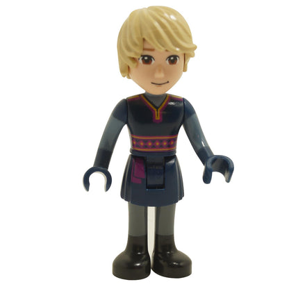 LEGO® Disney Kristoff mini-doll dp137 wearing a dark blue tunic with sand blue sleeves and black boots
