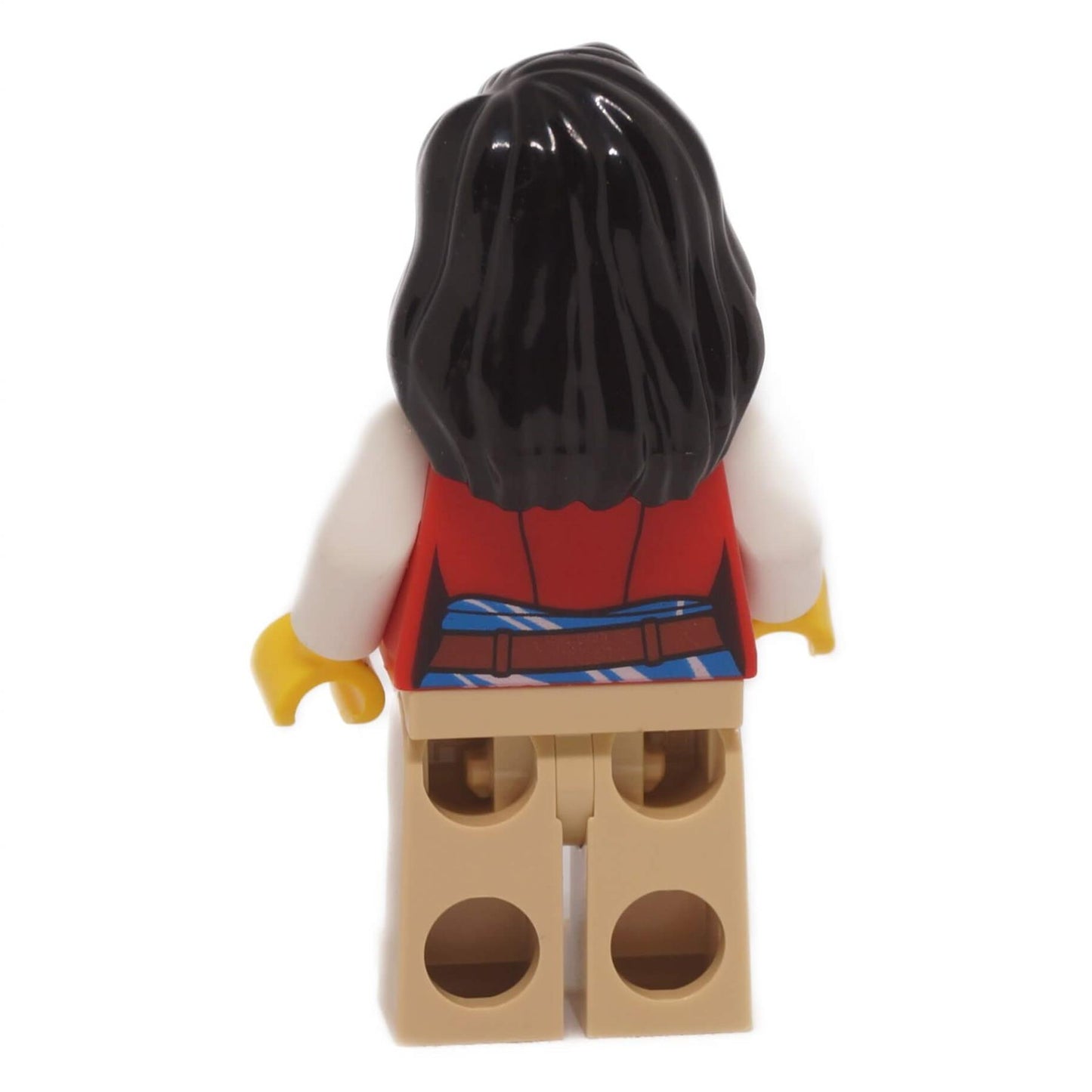 LEGO Lady Anchor Pirate Minifigure with Red Vest and Long Black Hair idea067 backside