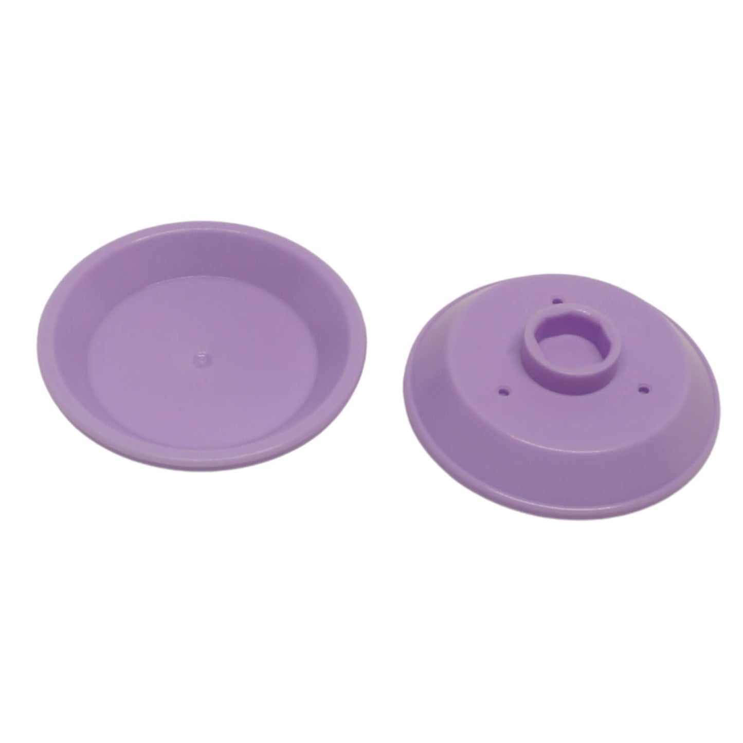 Round Friends-style accessory dish in lavender, suitable for mini-doll table and kitchen builds
