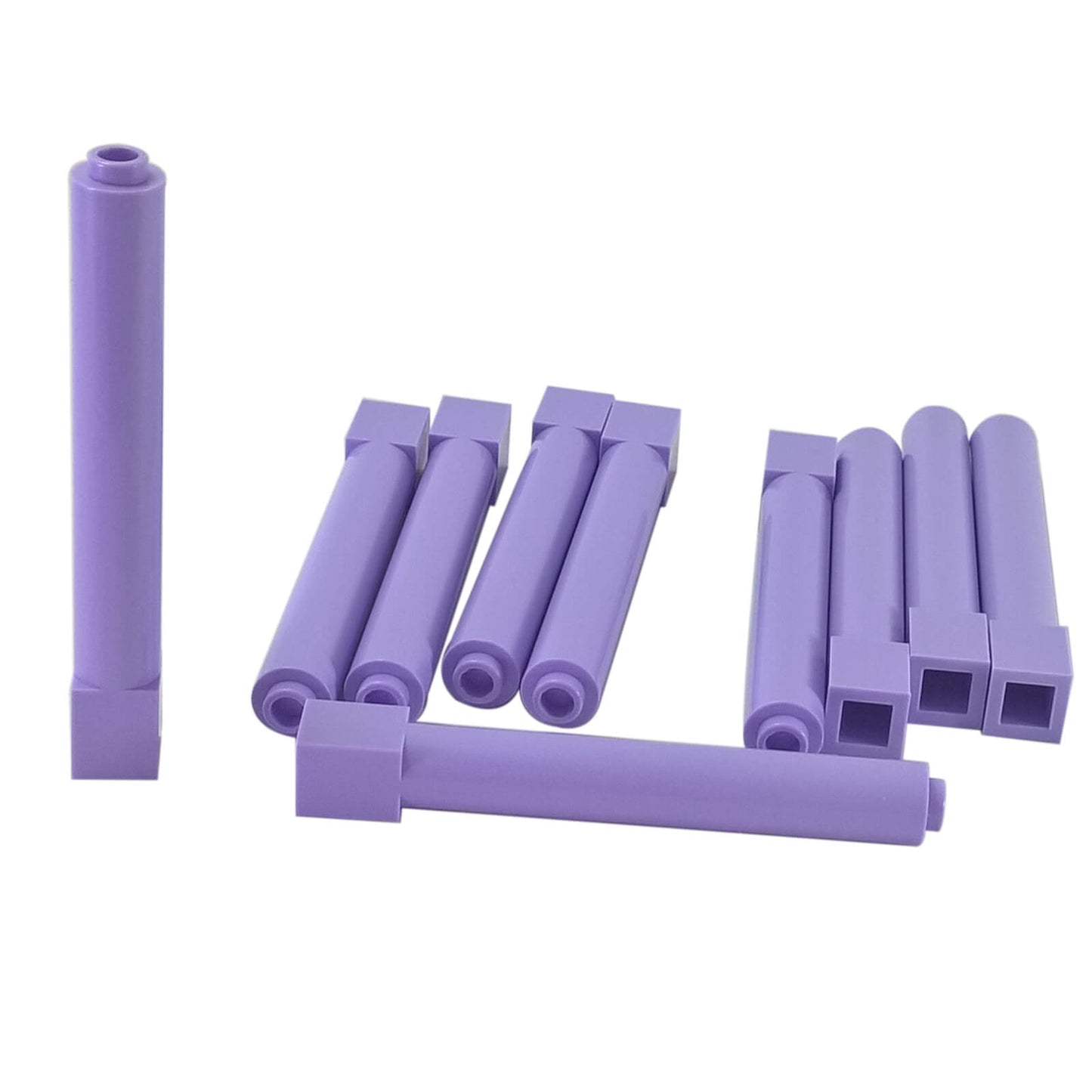 Lavender solid pillar support 1x1x6, tall rectangular column piece for structural support and detailing.
