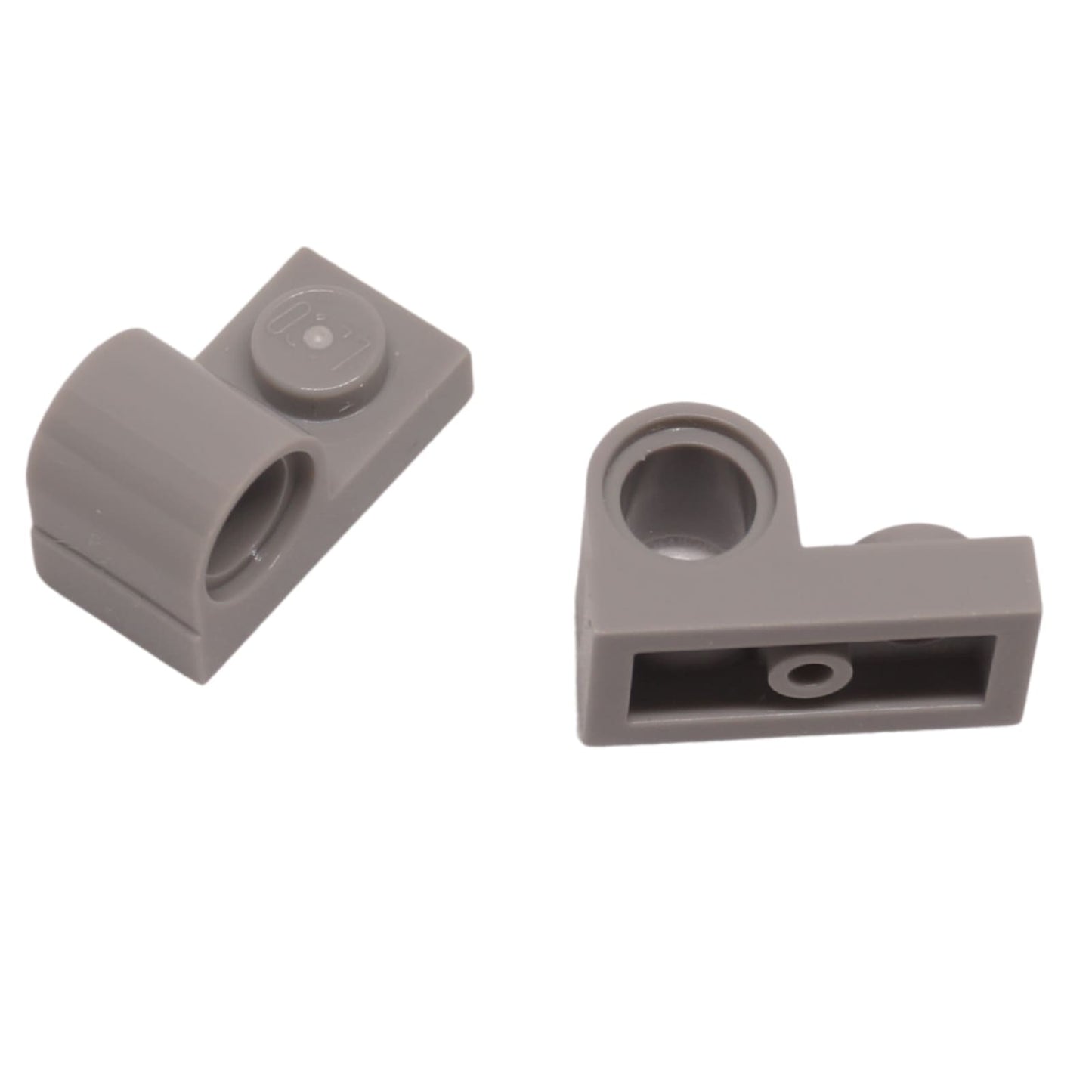 Plate Modified 1 x 2 with Pin Hole on Top in light bluish gray– LEGO® part 11458, connector plate used for Technic pin attachments
