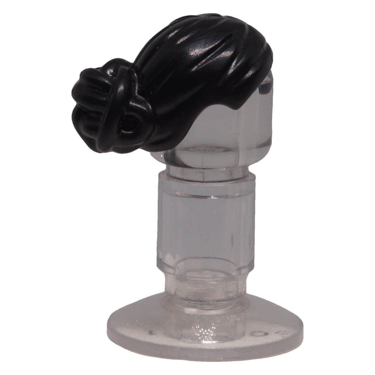 LEGO 13251 black female minifigure hair with elaborate knot bun side view