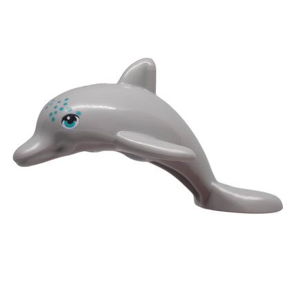 LEGO 13392pb06 grey Mini Doll style dolphin with turquoise spots left side view
