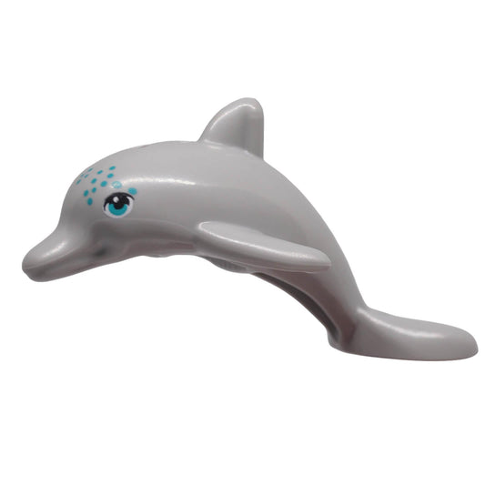 LEGO 13392pb06 grey Mini Doll style dolphin with turquoise spots left side view