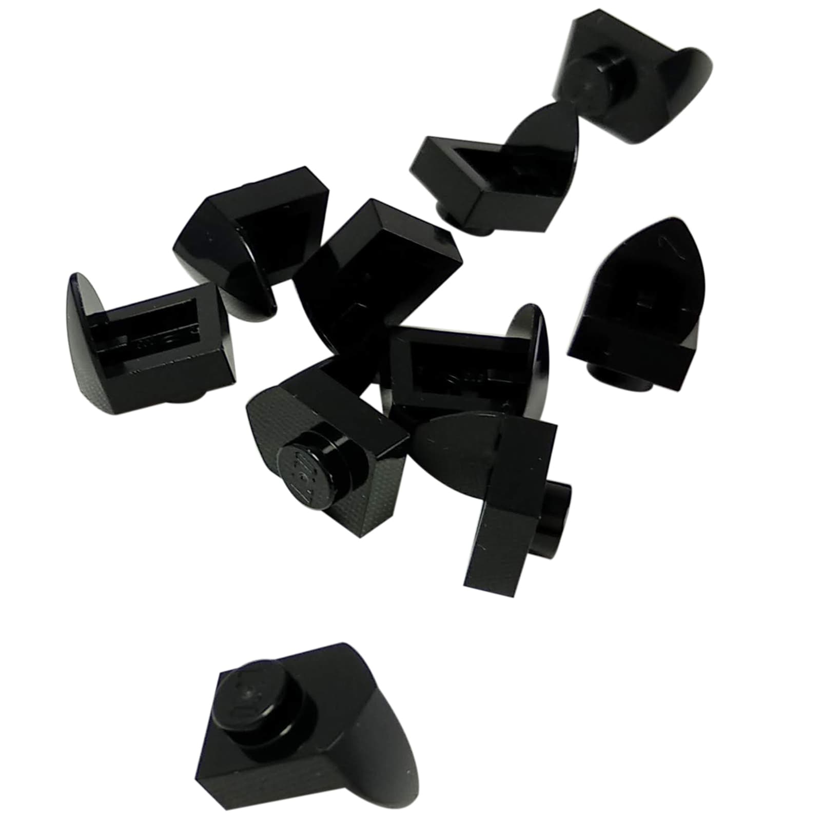 Plate Modified 1 x 1 with Tooth Vertical in black – LEGO® part 15070, small tooth element used for detailing and texture
