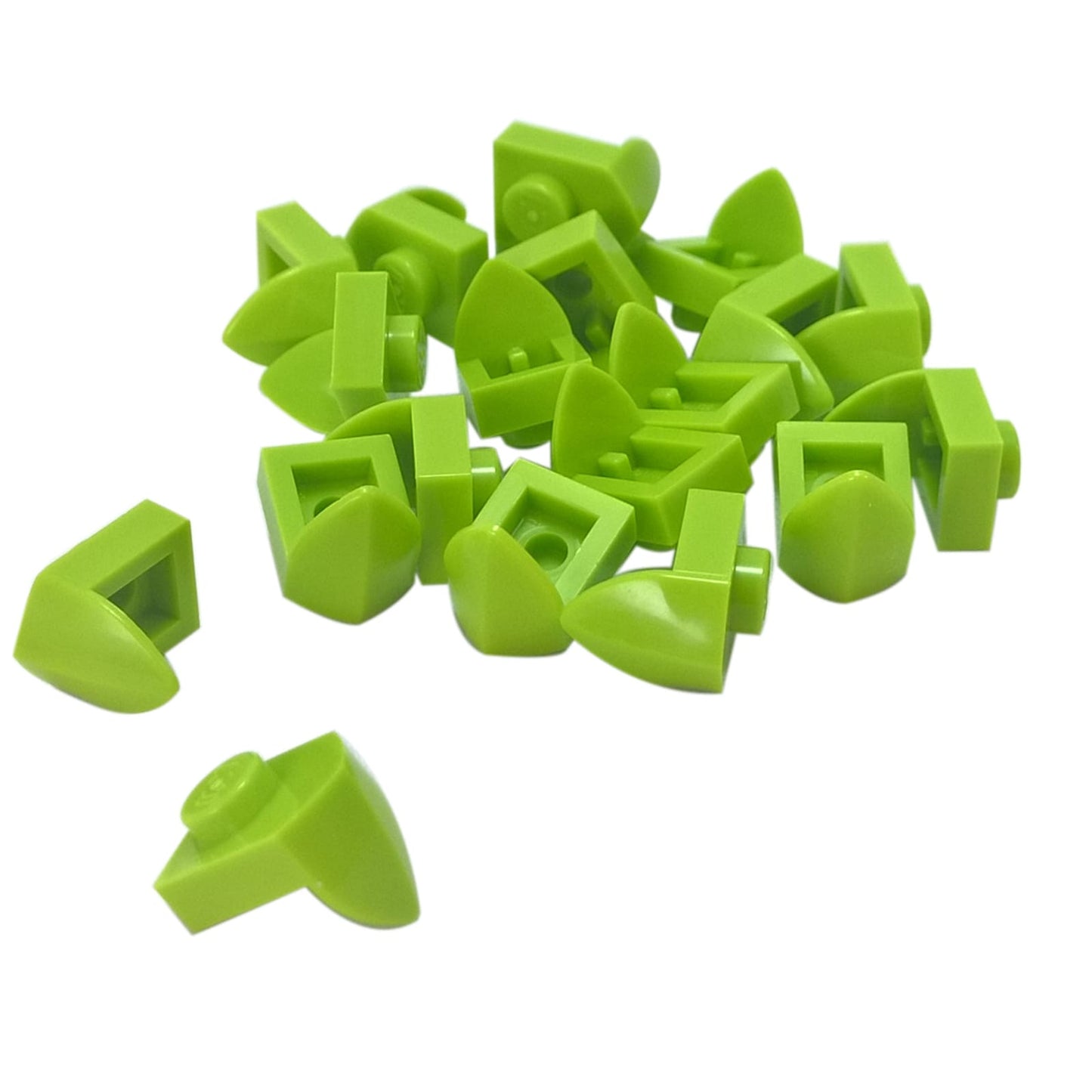 Plate Modified 1 x 1 with Tooth Vertical in lime – LEGO® part 15070, small tooth element used for detailing and texture
