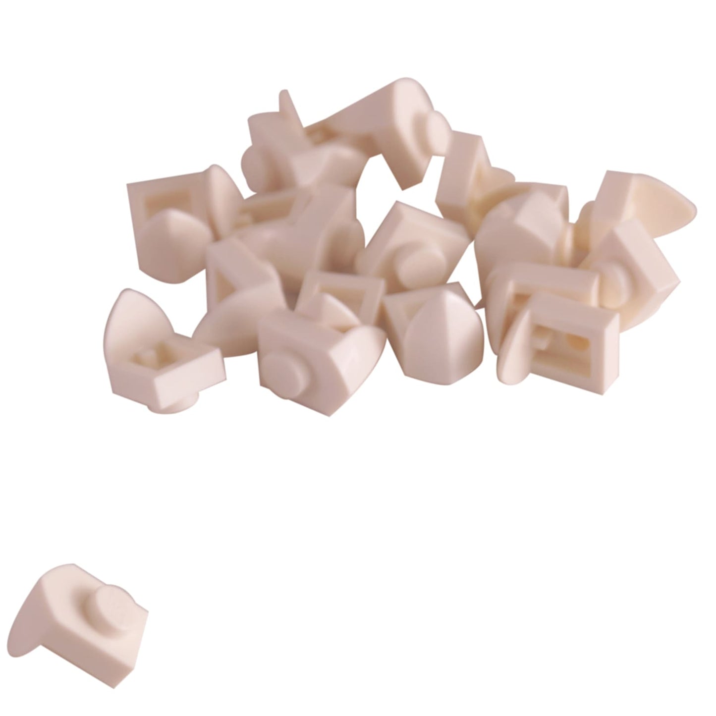 Plate Modified 1 x 1 with Tooth Vertical in white – LEGO® part 15070, small tooth element used for detailing and texture
