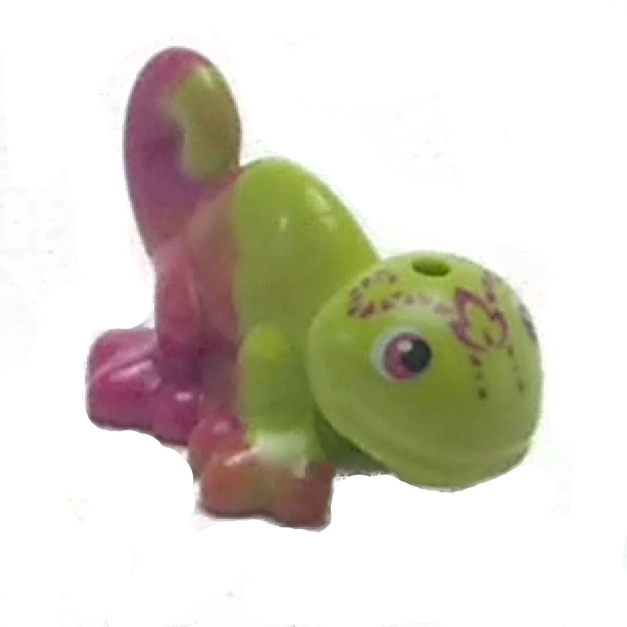 LEGO lime chameleon 15678pb03 with marbled magenta tail and printed eyes fantasy reptile figure