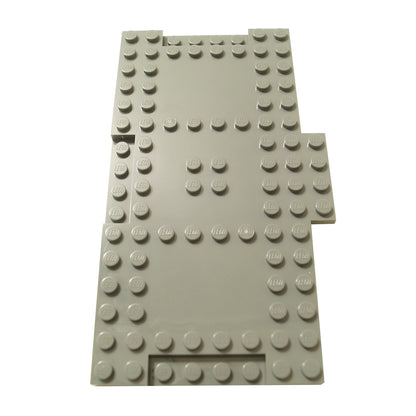 Brick Modified 8 x 16 x 2/3 with 1 x 4 Indentations and 1 x 4 Plate in light bluish gray – LEGO® part 18922, large structural panel used for bases and support
