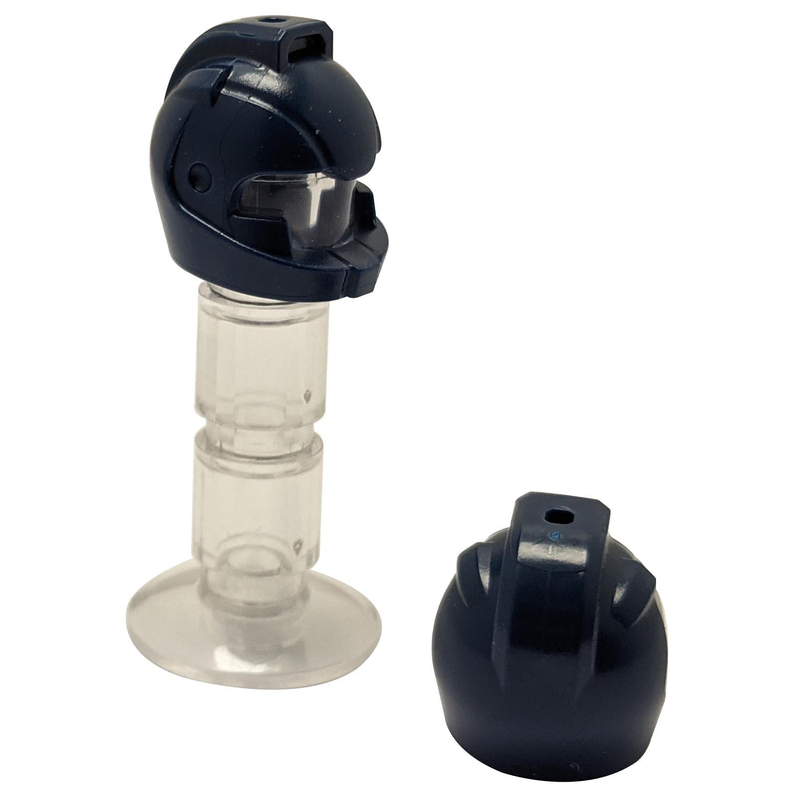 Minifigure Helmet Space with Air Intakes and Top Hole in dark blue – LEGO® part 22380, sci-fi helmet used for space and astronaut figures
