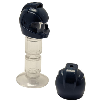 Minifigure Helmet Space with Air Intakes and Top Hole in dark blue – LEGO® part 22380, sci-fi helmet used for space and astronaut figures
